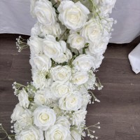 Arrangements floraux en roses artificielles blanches en gros, centre de table de mariage en vrac et décorations de mariage pour la Saint-Valentin
