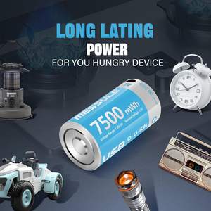 Dung lượng lớn D Kích thước USB-C pin <span class=keywords><strong>Lithium</strong></span> <span class=keywords><strong>ion</strong></span> 7500mwh 5000mAh 1.5V loại D di động có thể sạc lại pin Li <span class=keywords><strong>ion</strong></span> LR20 Pin - Product Image 2