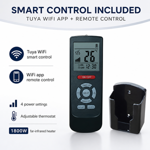 JHheatsup 1800W WiFi Tuya <span class=keywords><strong>Chauffage</strong></span> de Terrasse Extérieur Intérieur Panneau Chauffant Mural Électrique <span class=keywords><strong>Infrarouge</strong></span> avec 4 Niveaux de Puissance - Product Image 5