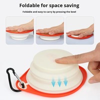 LELOTE Bol de voyage pliable pour animaux de compagnie, gamelle pour chiens 320 ml, pliable en TPR, ultra-mince 1,2 cm, 42 g, portable avec mousqueton pour nourriture et eau
