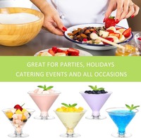 Gobelets jetables en plastique transparent écologiques de 135 ml, 150 ml, 160 ml, 180 ml pour mousse, dessert, gâteau, pudding et gelée