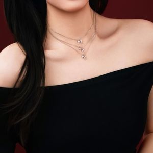 Dylam <b>Initial</b> Necklace Rhodium Plated 925 <b>Silver</b> 5A Zirconia Tiny Letters -K- Monogram <b>Pendant</b> Necklaces for Women - Product Image 5