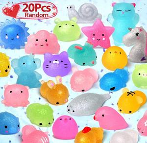 Juguetes blandos aleatorios Kawaii Mini Mochi de animales con purpurina, recuerdos para fiestas de cumpleaños infantiles, paquete de juguetes blandos para aliviar el estrés - Product Image 3