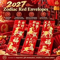 Enveloppes rouges du Nouvel An chinois avec logo personnalisé, vente en gros de paquets Ang Bao rouges et dorés pour cadeaux festifs d'entreprise