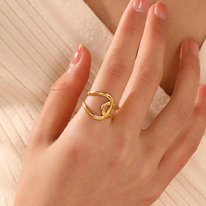 Anelli in Acciaio Inossidabile, Design Hip Hop Personalizzato, Placcati in Oro 18K, Anello Apribile con Croce e Cuore, Gioielli all'Ingrosso - Product Image 3