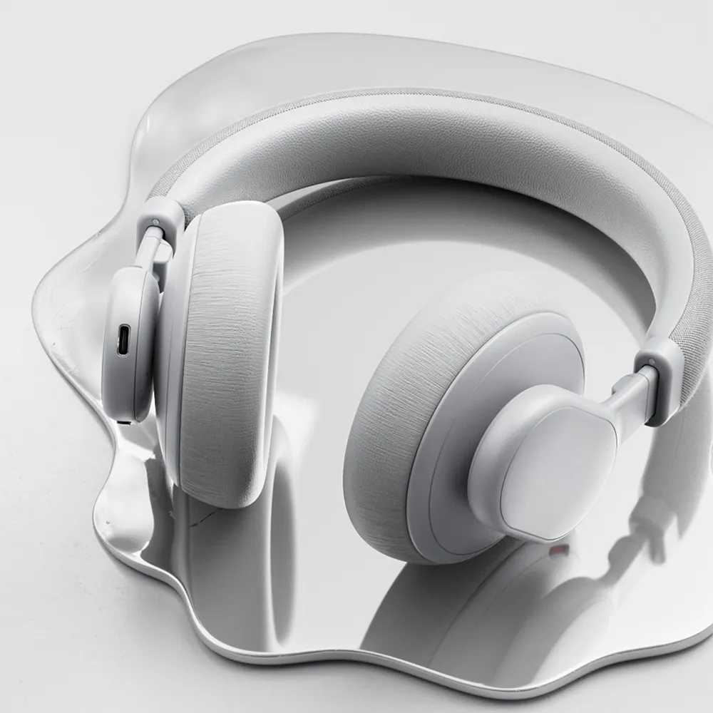 Suara Stereo, headphone atas telinga dapat dilipat bluetooth anc nirkabel