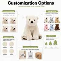 Ours polaire en peluche personnalisé OEM/ODM d'usine, animal en peluche réaliste du glacier arctique, jouet en peluche de faune arctique en coton PP