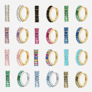 लोकप्रिय यूरोपीय और संयुक्त राज्य अमेरिका हल्के लक्जरी 925 चांदी की सुई बड़े सर्कल में रंग हीरा महिलाओं के कान के बकल स्टड <span class=keywords><strong>20</strong></span> - Product Image 2