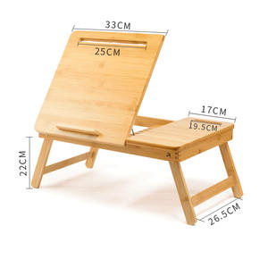 Vassoio <span class=keywords><strong>da</strong></span> Letto per Computer - Tavolino in Bambù - Tavolino Pieghevole - Supporto per Smartphone e Tablet - Per Compiti e Studio - Product Image 3