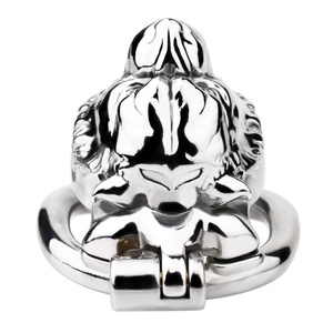Jaula de Castidad Masculina FRRK con Cabeza de Animal de Metal y Campana, para Hombres Mayores de 18 Años, con Cierre Uretral Abierto, Cinturón de Castidad de Nailon - Product Image 5