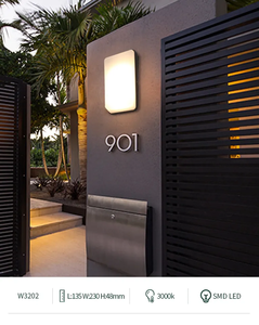 Lámpara <span class=keywords><strong>LED</strong></span> resistente al agua para exteriores, <span class=keywords><strong>aplique</strong></span> decorativo de pared negro para vestíbulo y jardín - Product Image 1