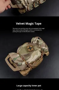 Outdoor Quick-Pull Nylon <span class=keywords><strong>Kit</strong></span> Médico Tático Durável Viagem Molle Acessório Saco Zipper Impermeável Montanhismo Cintura Bag - Product Image 6