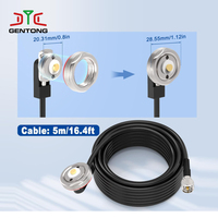 Antena de Radio Móvil CB de Dos Vías con Cable de Extensión Mini-UHF Macho de Alta Ganancia para Montaje en Techo de Vehículo NMO, RG58, 16.4 Pies