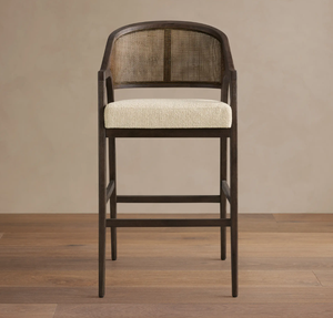 French Style Eco-Friendly <strong>Linen</strong> Wooden Bar Stool Modern Dining <strong>Chair</strong> for Home Hotel Restaurant Cafe School Customized - Product Image 4