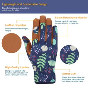 Gants <span class=keywords><strong>de</strong></span> jardinage confortables et imperméables <span class=keywords><strong>en</strong></span> cuir pour femmes, pour l'élagage des <span class=keywords><strong>fleurs</strong></span> <span class=keywords><strong>de</strong></span> rose, pour le travail et le jardinage. - Product Image 3