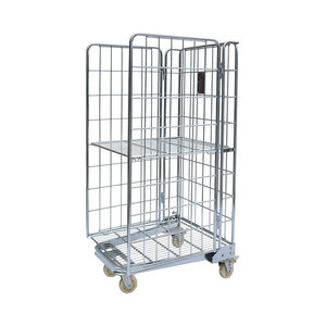 Hot bán bốn-bánh xe gấp tùy chỉnh OEM CuộN Container xe đẩy dây thép lưới an ninh lồng kho nền tảng cấu trúc - Product Image 4