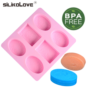 Professional direct sales logo 6-cavity blank craft custom floral <b>silicone</b> soap mold - Product Image 1