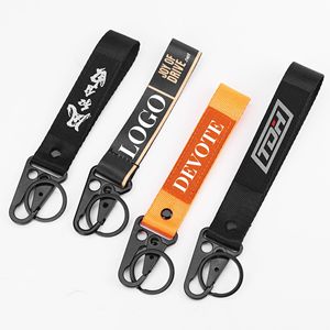 Dragonne de poignet personnalisée avec logo, tissée et brodée, courte, avec mousqueton en forme d'aigle - Product Image 1