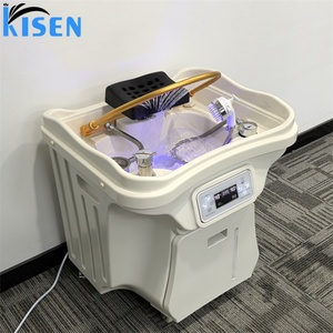 KISEN Bac de lavage moderne pour shampoing, portable, avec circulation d'eau, mobile, pour spa capillaire, mobilier de salon japonais, LED - Product Image 2