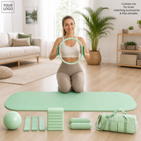 Kits Essentiels de Pilates en Gros, Accessoires de Yoga, Poids, Attaches de Cheville, Haltères en Silicone, Anneaux de Résistance, Tapis de Yoga