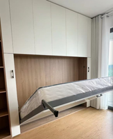 Lit Murphy moderne et peu encombrant - Lit mural pliable avec cadre en aluminium, panneau en contreplaqué réglable, montage facile, meubles pour la maison