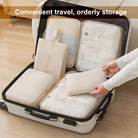 Lot de 7 cubes d'emballage organisateur de bagages de voyage ensemble sac de rangement de cube d'emballage de compression