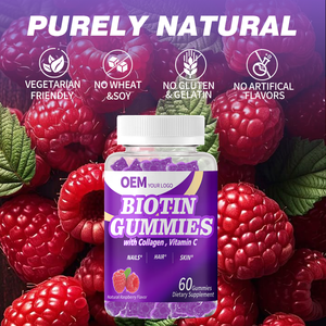 Gummies à la biotine en marque privée OEM, force maximale pour la croissance des cheveux, biotine 10000mcg, gummies véganes pour les cheveux, la peau et les ongles, 3 en 1 - Product Image 5