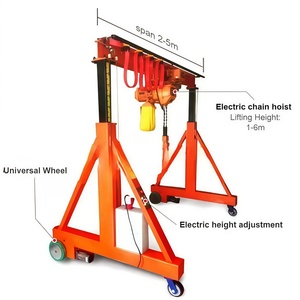 Mini grue portative mobile 1-25 tonnes, hauteur réglable, acier/aluminium, moteur, boîte de vitesses, commande au sol/à distance, hauteur maximale 20m - Product Image 4
