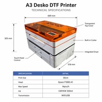 Impresora DTF de Escritorio AI A3 de Una Cabeza, Nueva, Automática y Fácil de Usar para Impresión de Camisetas