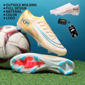 Zapatos de Fútbol Unisex de Alta Calidad, Venta al Por Mayor de Fábrica, Diseño de Logotipo Personalizado, Entresuela de TPU, Parte Superior de Malla, Soporte para Uso en Exteriores, Primavera/Verano - Product Image 1