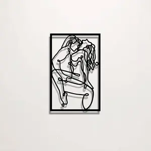 Современная Минималистичная абстрактная линия художественная декоративная металлическая роспись плакат абстрактная женская форма тела спальня гостиная