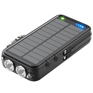 Portable Solar Power Bank Wireless <b>Speaker</b> LED Flashlight FM Radio Dual USB Micro USB Holder Digital Display 2 Built-in Cables - Product Image 4