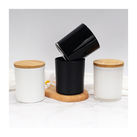 Fabricant de luxe de 7oz 10oz 14 oz Contenant avec logo personnalisé Pots à bougies vides en verre dépoli blanc avec couvercle et emballage en boîte