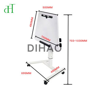Bureau debout mobile pneumatique réglable en hauteur pour le bureau à domicile, <span class=keywords><strong>table</strong></span> inclinable pour ordinateur portable avec roulettes - Product Image 6