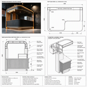 <span class=keywords><strong>Design</strong></span> Moderno per Interni di Caffetterie in Stile Wabi Sabi, Arredamento Personalizzato per Caffè, <span class=keywords><strong>Design</strong></span> per Negozi di Caffè Specializzati in Legno - Product Image 2