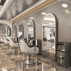 Miroir sur Pied de Salon avec Éclairage LED pour Poste de Coiffage Professionnel de Barbier en Gros - Product Image 6