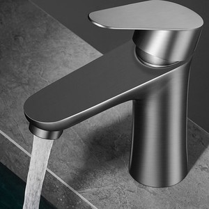 Hiện đại đơn xử lý súng màu Xám thép không gỉ Gốm vòi nước nóng & lạnh phòng tắm nhà vệ sinh lưu vực vòi nước thiết kế hiện đại - Product Image 5