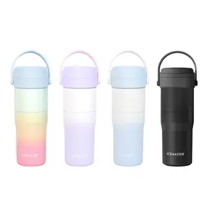 IceMaster 650ml Custom New Arrival Coffee Stainless Steel 304 PP Camping water ice bottle cooler for Unisex