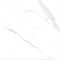 Carrelage de sol en porcelaine effet marbre blanc, grand format 1200x1200 mm, design italien élégant, entièrement poli et émaillé.