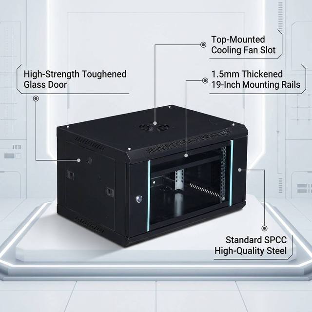 TBS 6U Deep Wall Mount Rack 19 Inch 600mm Depth Server Enclosure Disassembled IT Data Hub OEM Custom