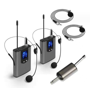 Microphone Lavalier Sans Fil Dynamique Professionnel Portable UHF Double Canal pour Gym, Vlog, Chant et Enregistrement - Product Image 1