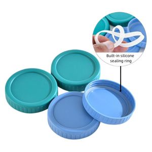 Vente en gros de couvercles en plastique colorés épaissis anti-fuite de 70 mm et 86 mm pour bocaux Mason à large ouverture et à ouverture standard, bouchons de rangement en plastique pour Mason - Product Image 4