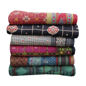 Wholesale Reversible Indian Sari Kantha <b>Quilt</b> Best Quality <b>Vintage</b> Kantha Throw - Product Image 1