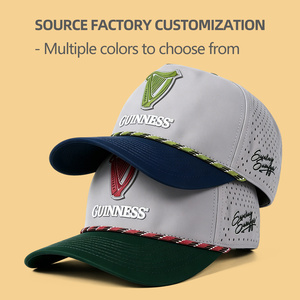Casquette de golf perforée en polyester respirant à séchage rapide avec cordon, patch personnalisé en PVC caoutchouc pour performance, style camionneur - Product Image 2