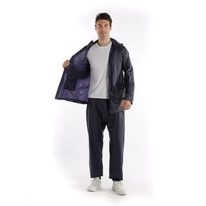 Ensemble imperméable léger en PVC pour adulte, veste et pantalon, orange, pour le travail en extérieur, le camping et les trajets quotidiens - Product Image 3