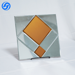Carreaux de mosaïque miroir en <span class=keywords><strong>parquet</strong></span> à motif diamant de luxe moderne, carreaux muraux géométriques argentés ambrés pour salle de bain et crédence, réfléchissants - Product Image 2