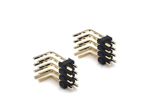 Connecteur d'en-tête de broche à Angle droit à double rangée de pas de 2.54mm SQ0.64mm H2.5mm 2*4P matériel de Contact en laiton Nylon pour l'emballage de Tube de carte PCB - Product Image 6