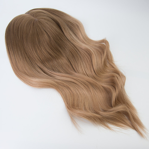 Topper de <span class=keywords><strong>cheveux</strong></span> humains 100% Premium pour femmes-Dentelle avec base en soie, respirant, effet cuir chevelu réaliste et artisanat de haute qualité - Product Image 4