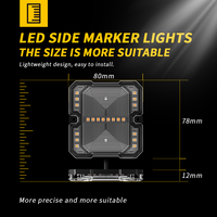Feu de position latéral et d'avertissement ambre 20 LED 12V-24V DXZ JB-F-20LED-Y, lampe indicatrice de dégagement pour camion, remorque, camping-car, poids lourd, bus, bateau