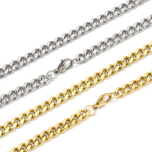 Chaîne et collier ras-du-cou en acier inoxydable maille gourmette cubaine pour hommes – Vente en gros à chaud - Product Image 1